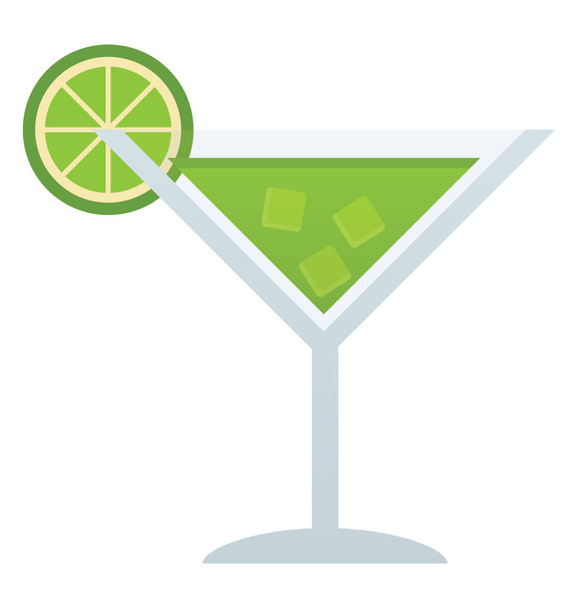A summer drink with lemon on top, margarita  - Vector, Image