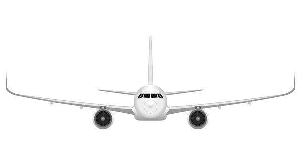realistic big passenger airplane. front view. - Vector, Image