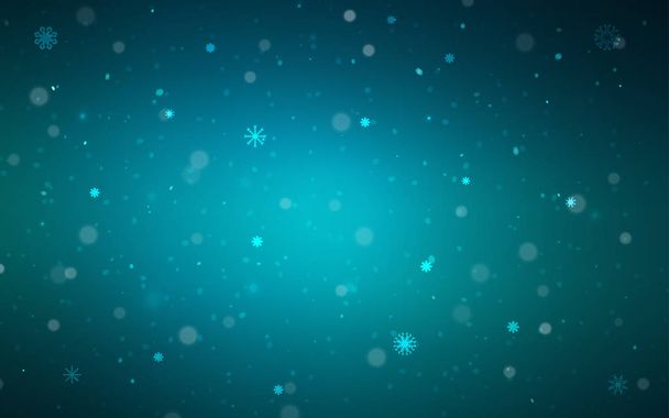 Темний векторний візерунок BLUE з різдвяними сніжинками. Блискуча абстрактна ілюстрація з кристалами льоду. Новорічний дизайн для вашого оголошення, плаката, банера
. - Вектор, зображення