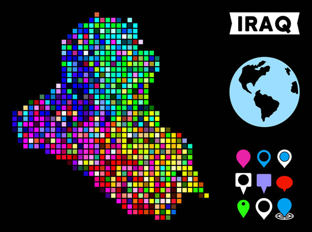 Carte de l'Irak Pixel coloré
 - Vecteur, image