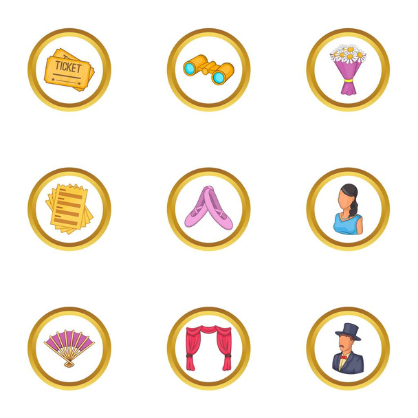 Show icons set, cartoon style - Vector, Image
