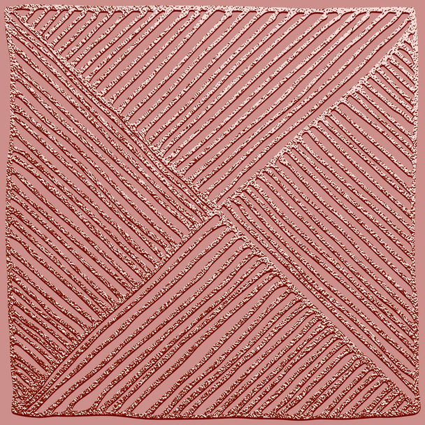 Goldrosa, handgezeichnetes Muster. Rosenquarz Textur. Vintage abstrakte Illustration. helle Skizzenfläche - Vektor, Bild