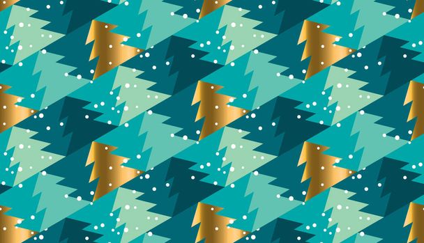 クリスマス ツリー シームレスの幾何学模様の背景 - ベクター画像