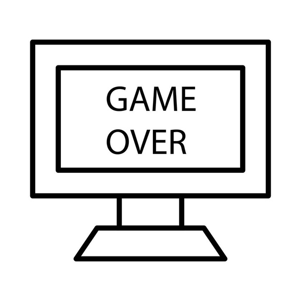 computer screen icon with inscription game over, vector illustration   - Vettoriali, immagini
