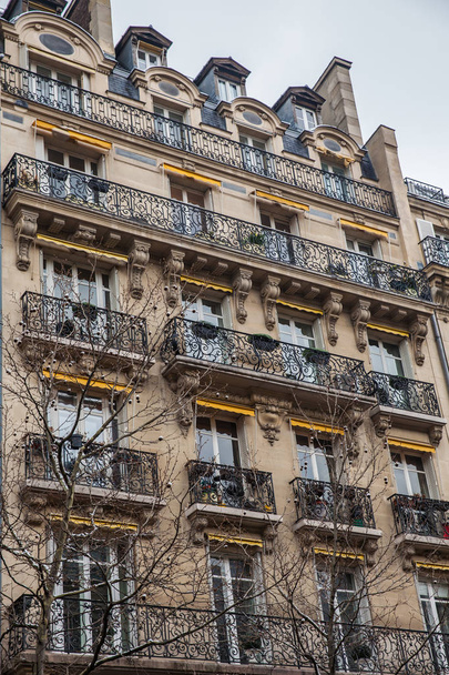 Antique buildings at Danton street in Paris France - Photo, Image
