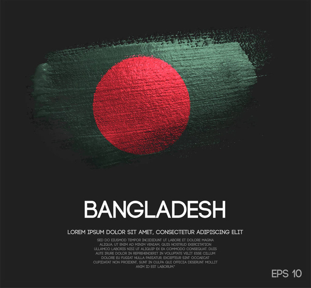 Μπαγκλαντές σημαία είναι κατασκευασμένη από Glitter λάμψη πινέλο χρώμα διάνυσμα - Διάνυσμα, εικόνα