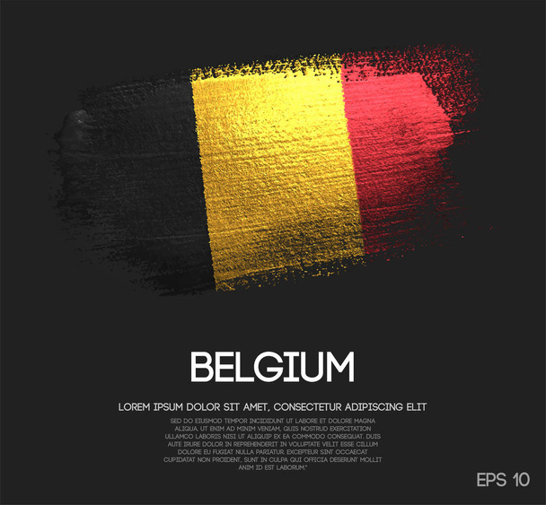 Belgische Flagge aus glitzerndem Pinsel - Vektor, Bild