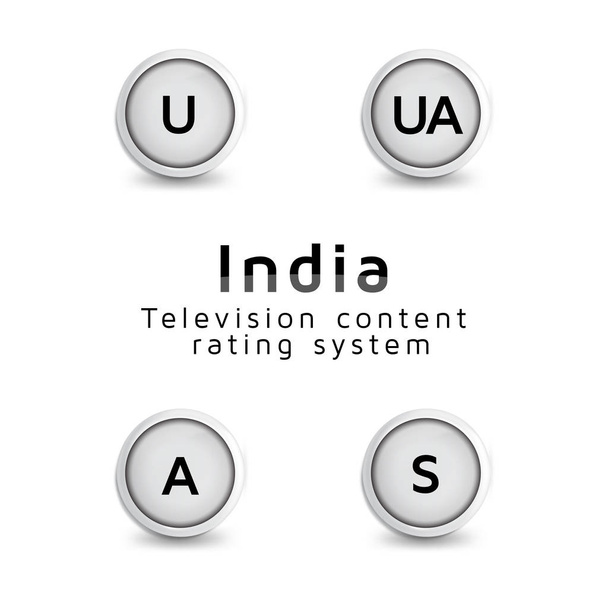 Кнопки векторных значков телевизионного контента Индии
 - Вектор,изображение