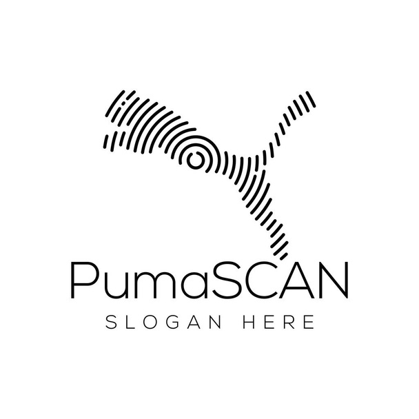 Puma Scan technológia logó vektoros elemet. Állati technológia logó sablon - Vektor, kép