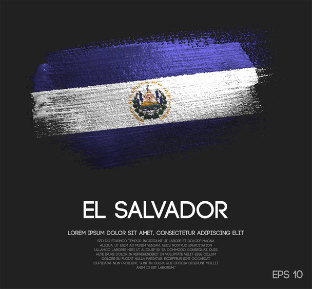 Bandera de El Salvador de Pintura de Cepillo Brillo Vector
 - Vector, imagen