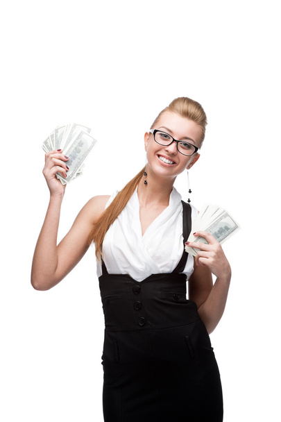 businesswoman holding money - Photo, image