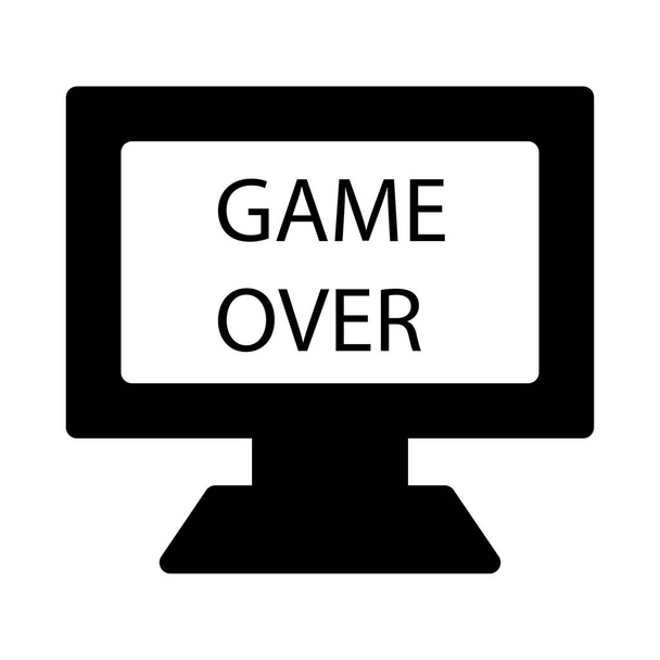 computer screen icon with inscription game over, vector illustration   - Vettoriali, immagini