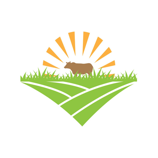 Εικονογράφηση της αγελάδας λογότυπο σχεδιασμό πρότυπο διάνυσμα - Διάνυσμα, εικόνα