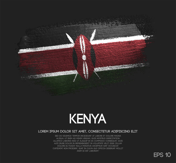 Kenia vlag gemaakt van Glitter Sparkle Brush verf Vector - Vector, afbeelding