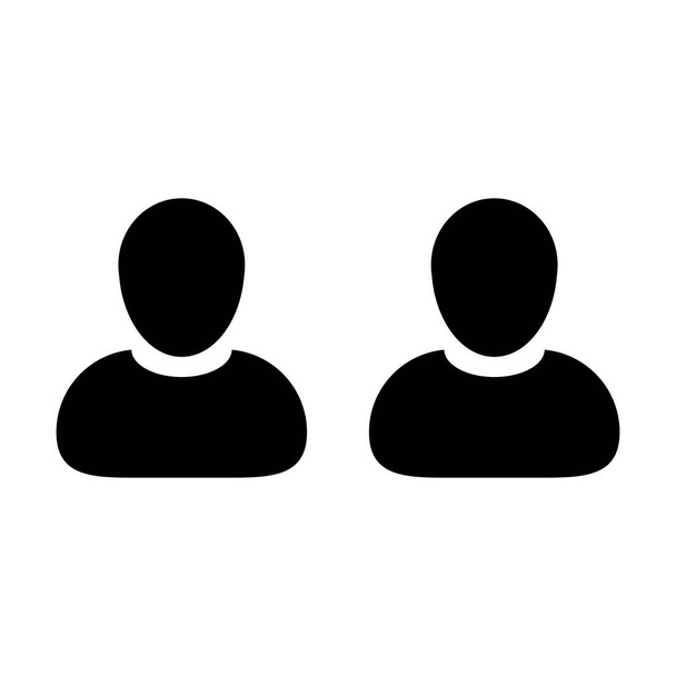 Icono de gestión vector masculino grupo de personas símbolo avatar para el equipo de negocios en color plano glifo pictograma ilustración
 - Vector, imagen