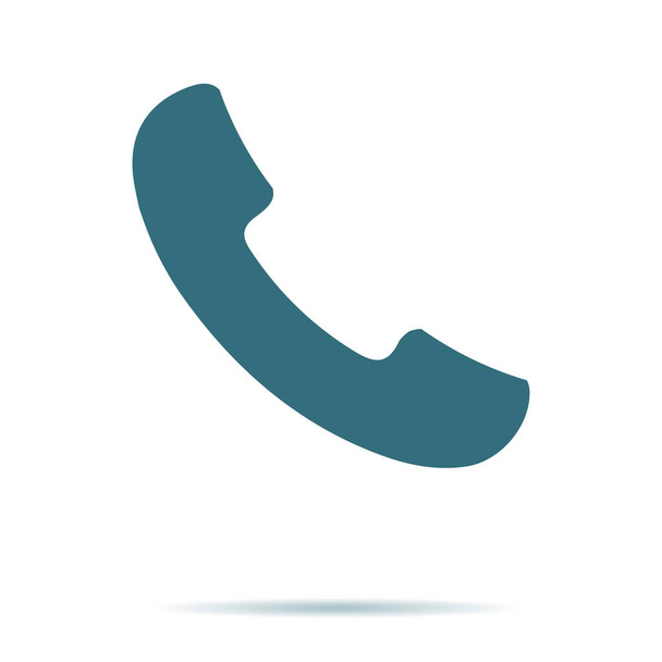 Icono de teléfono azul aislado en el fondo. Pictograma plano moderno, negocio, comercialización, concepto de Internet
 - Vector, imagen