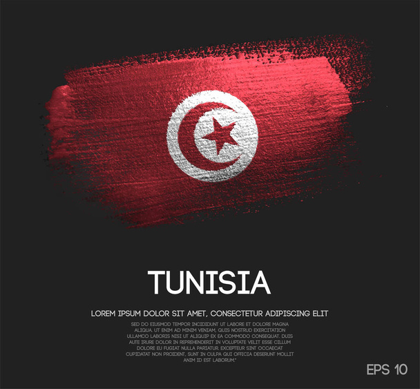 Tunísia Bandeira feita de Glitter Sparkle Brush Paint Vector
 - Vetor, Imagem