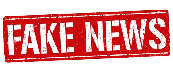 Fake news grunge rubber stamp on white background, vector illustration - Vector, Image