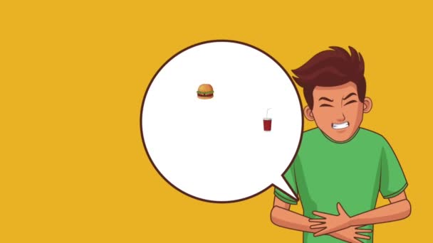 Joven hombre dolor de estómago HD animación
 - Metraje, vídeo