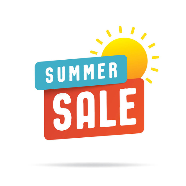 Summer Sale Tag Banner vector heading design style for banner or poster. Sale and Discounts Concept. - Vecteur, image