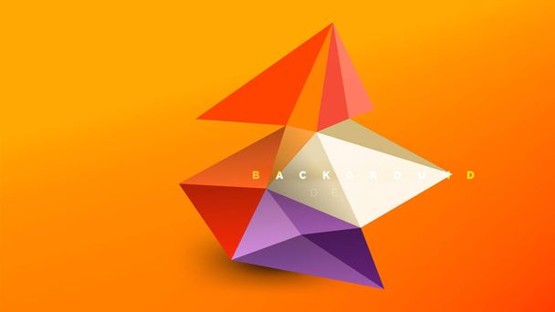 抽象的な背景 - 幾何学的な折り紙スタイル図形構成、三角形の低ポリ デザイン コンセプト。カラフルなトレンディなミニマルなイラスト - ベクター画像