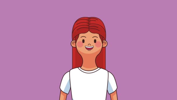 Mujer joven dibujos animados HD animación
 - Imágenes, Vídeo