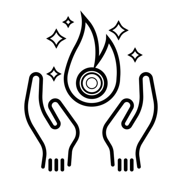 warm hands icon illustration - Vector, Image