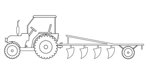 Ciągnik z maszyn rolniczych dla pola Praca wektor eps 10 - Wektor, obraz
