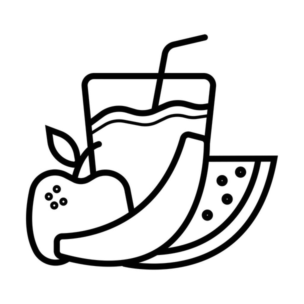 Nejlepší léto dlouho Čerstvý ovocný koktejl nápoje a mléčné koktejly plochý ikona s brýlemi - Vektor, obrázek