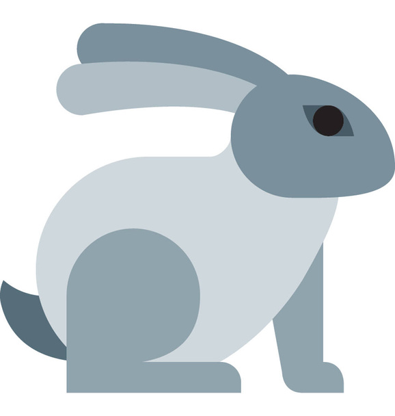 Rabbit Color Vector Isolated Illustration Icon - Vector, Image