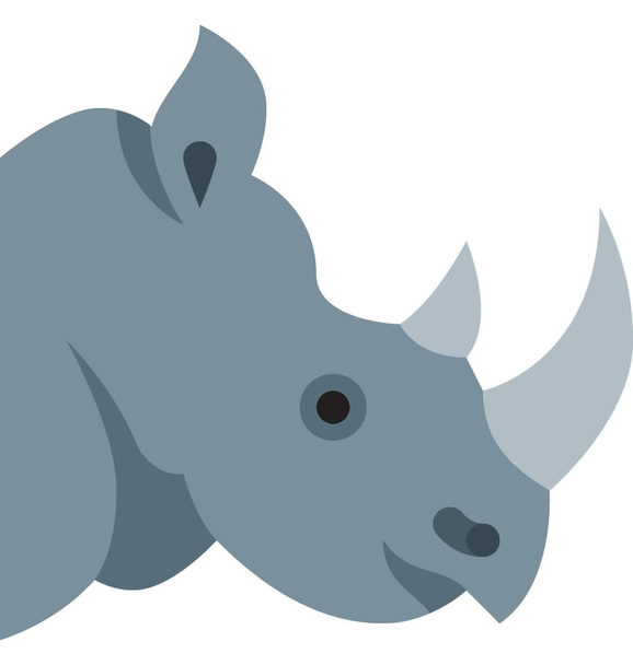 Ікона кольору носорогів Векторні ізольовані ілюстрації
 - Вектор, зображення