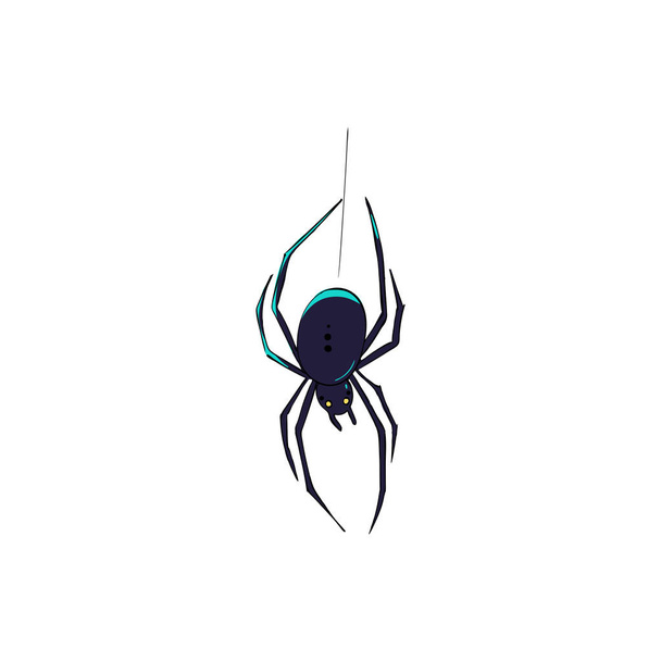 Αράχνη είναι ένα σύμβολο των φοβιών και την φρίκη. Σχεδιασμός για τις Απόκριες. Απομονωμένες, καρτούν στυλ - Διάνυσμα, εικόνα