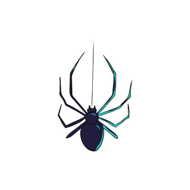 A aranha é um símbolo de fobias e horrores. Design para o Halloween. Isolado, estilo cartoon
 - Vetor, Imagem