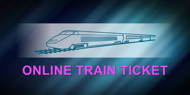 Ilustración de un concepto de billete de tren online
 - Foto, Imagen