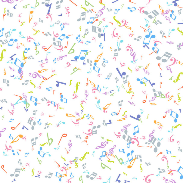 Vector colorful music notations background element in flat style - Vektör, Görsel