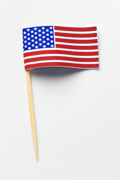 American flag isolated on white - Fotoğraf, Görsel