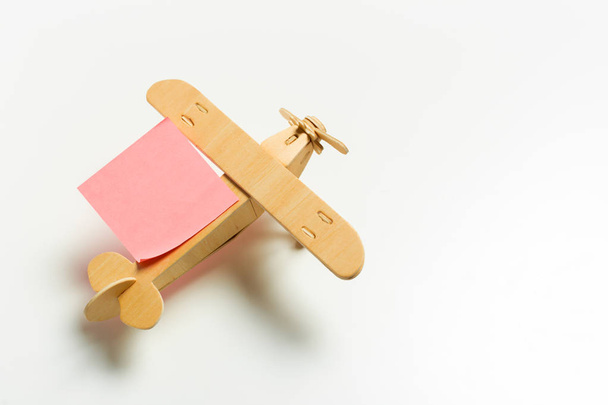 wooden airplane and letter - Zdjęcie, obraz