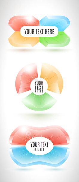 Infographic business banner set from abstract colorful 3D-forms. - Vecteur, image