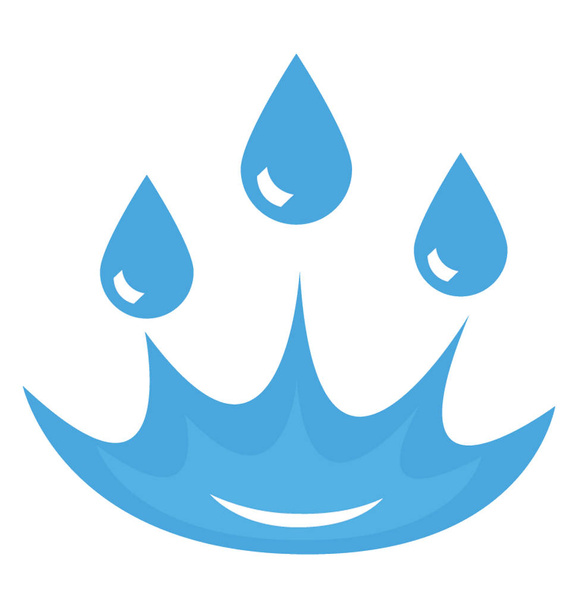 Gemorste water op vloer met waterdruppels water splash pictogram presentatie - Vector, afbeelding