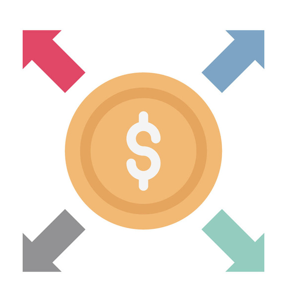 Dollar Infographic Isolated Vector Icon - Vector, Image