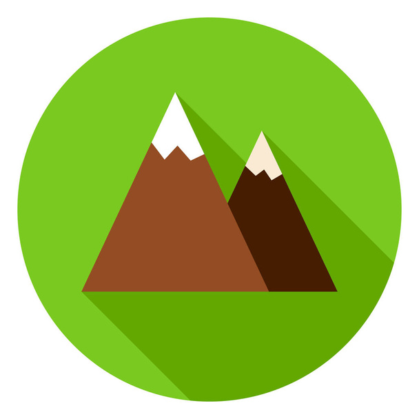 Mountain Peak Circle Icon - Vector, Image