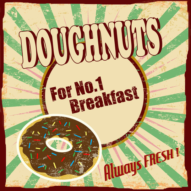 donuts vintage poster - Vector, afbeelding