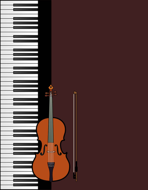 Cover for brochure with Piano with violin vector eps 10 - Vector, Image