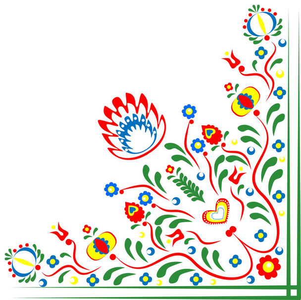 Λαογραφικό μοτίβα λουλουδιών. Λαογραφικό Τσεχική μοτίβα. Λαογραφικό Σλοβακία λουλούδια. Λαογραφικό Πολωνία μοτίβα.  - Φωτογραφία, εικόνα