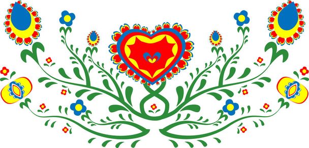 Folklore motifs of flowers. Folklore Czech motifs. Folklore Slovakia flowers. Folklore Poland motifs.  - Photo, Image