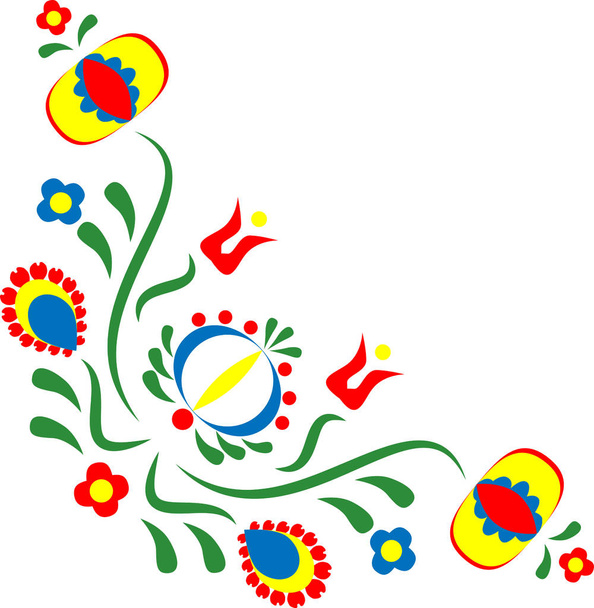 Çiçek motifleri folklor. Folklor çek motifler. Folklor Slovakya çiçekler. Folklor Polonya motif.  - Fotoğraf, Görsel