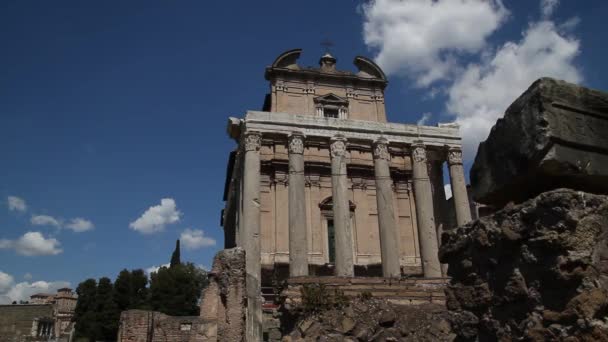Forum Romanum in Rome, Italië. Romeinse architectuur en monumenten. Oude en beroemde attractie van Rome en Italië. - Video