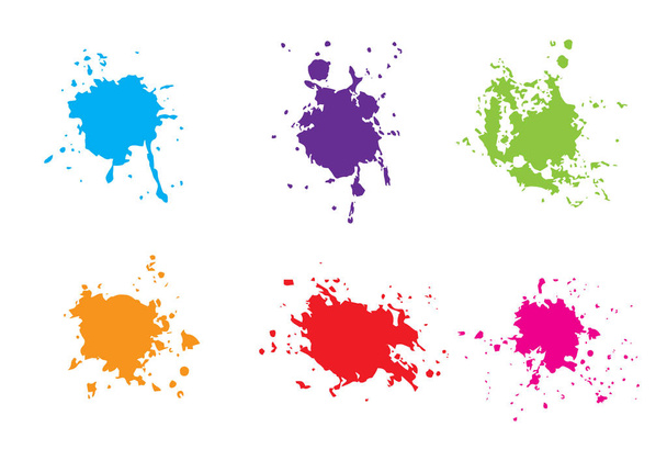 vector colorful paint splatter. Paint splash set.Vector illustration design. - Vector, Image