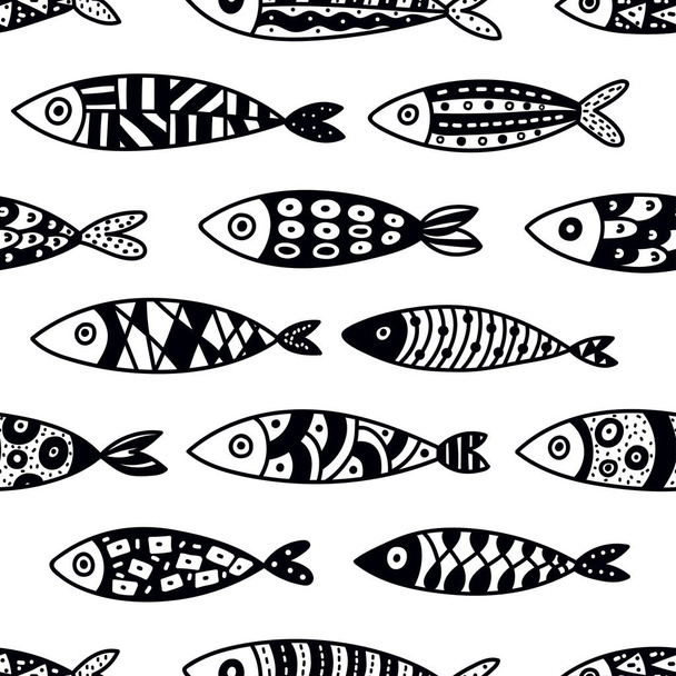 Cute fish.  Kids background. - Vektor, Bild