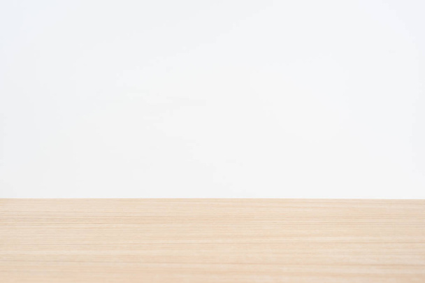 Design concept - Empty wood table top isolated on white background for display or montage product - 写真・画像